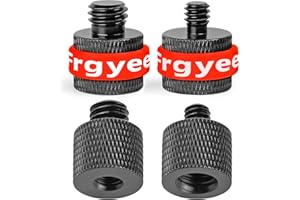 4 Pcs Camera Screw Adapter Thread 1/4" Male to 3/8" Female and 3/8" Male to 1/4" Female Adapter with Personalised Silicone Ring for Camera Monitor, Tripod, Mount by Frgyee