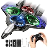 RC Airplane Drone Foam for Kids Auto Float and LED Lights | 3D Stunts, 2 Batteries, Safe Quadcopter, Easy Handling, Great for