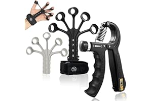 STRABOZZ Hand Grip Set, Gripper Mani, Allenatore Mani e Dita, Regolabile Avambracci Attrezzi, Handgrip, Molla per Avambracci, Riabilitazione Mano, Allenamento a Casa, Avambraccio Fitness Attrezzi Casa