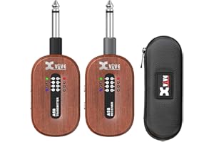 Xvive A58 Drahtlose Gitarre System 5,8G Set mit Sender und Empfänger für Gitarre mit Aktiver oder Passiver Pickup (Mahagoni)