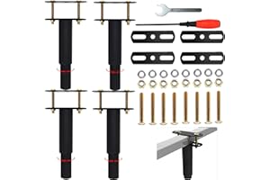 NCRGB Nogi łóżka, regulowane, chowane nóżki łóżka, wytrzymałe, metalowe nóżki podpierające meble, nadają się do szafy, sofy, ramy łóżka (4, 18-33 cm)