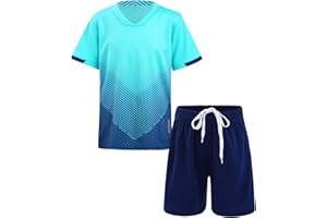 Jowowha Kinder Sport Kleidung Set Jungen Fussball Trikot Set Kurzarm T-Shirt + Shorts Sport Trainingsanzug Jogginganzug