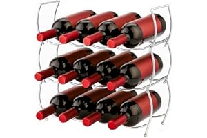 Innoteck Essentials 3 Tier Stackable Wine Rack Countertop Wine Holder Stand for Counter Metal Bottle Storage Table Top Free Standing Holder - Display Shelf for Bar Cabinet