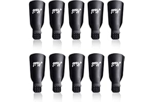 LEEQBCR Liu X 10 Stück Acryl Nail Art Soak Off Clip Cap UV Gelpoliermittel Entferner Wrap Nail Tool Nagellackentferner(Schwarz)