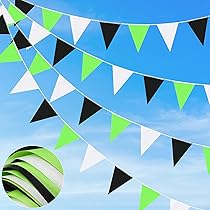 Topeedy Wimpelkette – 20 M, Metallic-Grün, 52 Stück, Für Geburtstag, Hochzeit, Party