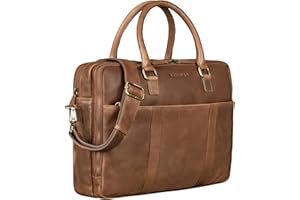 STILORD 'Drake' Borsa Tracolla Porta PC Pelle Borsa Lavoro da Uomo e Donna Stile Vintage Ventiquattrore in Cuoio Portadocumenti per Trolley, Colore:mocca - marrone scuro