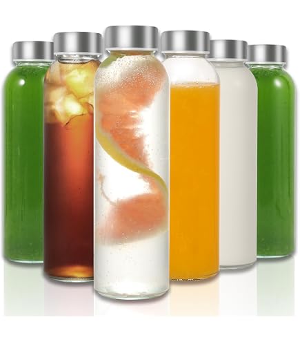 Lot De 2 Bouteilles En Verre 500 Ml Avec Couvercle Bambou - Hermétiques, Sans BPA, Pour Boissons Chaudes/froides, Salle De Sport, Bureau