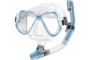 Karvipark Dry Snorkel Set, Anti-Fog Scuba Snorkelling Packages, Panoramic Wide View Snorkelling Goggle, Professional Snorkelling Gear for Adults
