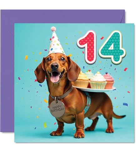 GlightG Jumbo 14th Birthday Card, Funny 14th Birthday Gift Ideas For