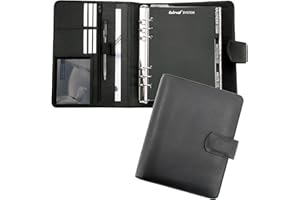 bind Ringbuchkalender DIN A5 Office, Pelle Nappa, Agenda di Colore Nero, con Chiusura Magnetica, Cartella di Circa 24,5 x 21 x 5 cm