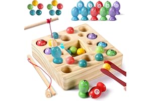 Symiu Wooden Fishing Game, Montessori Learning Toy, Magnetic Board, Children's Toy, Gift For Children, Girls, Boys From 3 Years