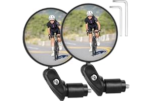OSIGEI Lot de 2 rétroviseurs de vélo rotatifs à 360 degrés, matériau ABS respectueux de l'environnement et durable, support de guidon universel (17,4-22 mm) pour vélos de ville, VTT, vélos électriques