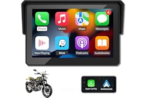 CARabc 5-Zoll-Motorrad-Wireless-Carplay und Android Auto, IPx7 wasserdicht und diebstahlsicher, Dual-Bluetooth für Online-Verbindung, GPS-Navigation.