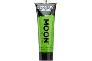 Moon Glow - Neon UV Hair Gel - 20ml Intense Green – Temporary wash out hair colour dye - Spike and glow!