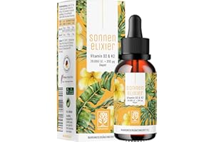 NATURTREU® Vitamin D3 K2 Tropfen hochdosiert & vegan - 20.000 I.E Vitamin D3 + Vitamin K2 MK7 200 mcg pro Dosis (Depot)
