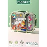 600 ML Sızdırmaz İki B&ouml;lme Paslanmaz &Ccedil;elik Lunch Box Yeni Nesil Sefer Tası &Ccedil;atallı Kaşık ff7163