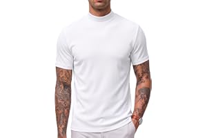 CTU Herr Mock Neck T-shirt Stickad Bomull Undertröja Stretch Tee M-3XL