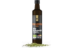OELESTO® BIO Kräuter-Knoblauchöl kaltgepresst - Kräuteröl intensiv zum Würzen von Dips, Suppen, Quark, Salatdressing - Würzöl mit Kräutern & Knoblauch