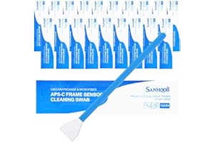 SANHOOII APS-C - Hisopos de Limpieza de sensores (CCD/CMOS), 20 Piezas de 16 mm DSLR o SLR Cámara Digital Kit de Limpieza