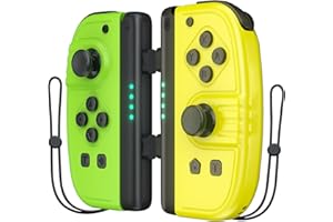 Gamrombo Wireless Controller for Nintendo Switch, Replacement Switch Joystick Controller for Switch with Dual Vibration/Wake-up Function/Screenshot Green&yellow