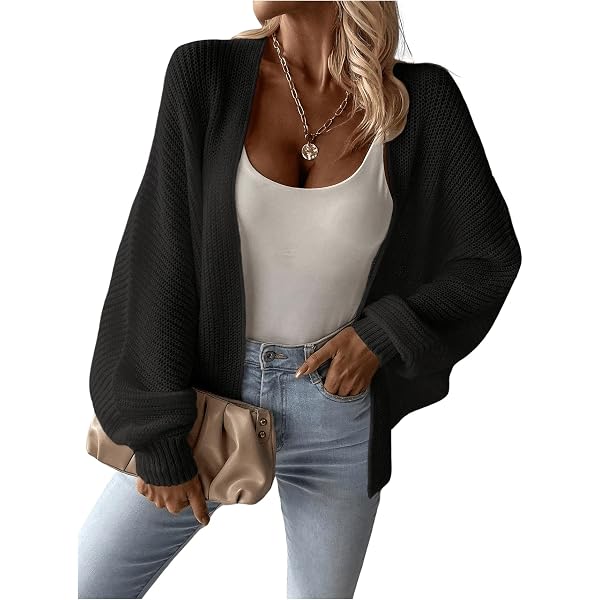 GORGLITTER Cardigan Lungo Donna Maniche Lunghe - Maglione Invernale Aperto, Scollo A V, Morbido E Elastico, Perfetto Per Il Tempo Libero E Uscite, Colore Unito