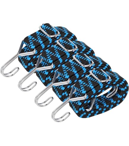 Spanner elastisch met karabijnhaak 120 cm blauw, 2 stuks kopen