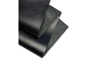 KGS Feuilles de cuir véritable | 1,3-1,5 mm | Taille: 15 cm x 30 cm | Couleur: Noir de Jais | Feuilles de cuir de vachette pleine fleur par Kozmo