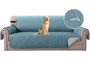 H.Versailtex Reversible Extra Wide Sofa Slipcover with Elastic Straps, Water Resistant XL Sofa Slipcover Furniture Protector, Sitting Width up to 78 Inch (Oversized Sofa, Citadel/Beige)