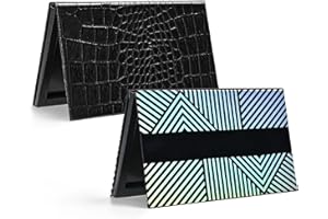 Lolalet Night Shades Magnetic Makeup Palette Empty, 2 Pack Magnetic Pallets with Mirror for Eyeshadow Lip Color Blush Powder Highlighter Contour -Stripeblack