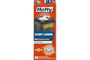 Hefty Cart Liner Trash Bags, 65 Gallon, 10 Bags