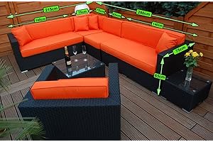 Ragnarök-Möbeldesign PolyRattan Lounge DEUTSCHE Marke - EIGNENE Produktion - 8 Jahre GARANTIE auf UV-Beständigkeit - Garten Möbel Glas Polster schwarz Gartenmöbel Aluminium Sessel Sofa Rostfrei