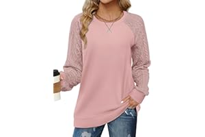 Cuptacc Pull Femme Chic Et Elegant Sweat Haut Thermique Femme Manches Longues Col Rond Automne Hiver