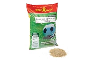WOLF GARTEN WOLF-Garten Sport- & Spielrasen LG 125 (für 125 m², schnell nutzbar & trittfest, strapazierfähiger Rasen für Sport- & Spielplätze, Hausgarten, für alle Bodenarten geeignet, im 2,5 kg Beutel) 3825020