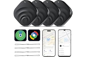 TIMU Smart Air Tracker Tag 4 Pack for iOS and Android, 2 in 1 Bluetooth tracker Tag Works on Google and Apple's "Find My" app, 2 Years of Use, IP67 Waterproof Key Finder/Item Finder/Luggage Tracker[Tagigo]