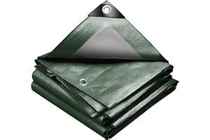 VOUNOT® Dubbelsidig vattentät 240 g/m² PE-presenning med aluminiumöglor i grönt och silver 1,5 x 6 m