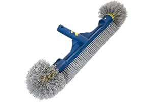 POOLAZA Tête de brosse de piscine 45,7 cm pour piscines enterrées, piscine hors sol, brosse de piscine robuste, brosse à récurer pour piscine durable, avec brosse de qualité supérieure et poignée
