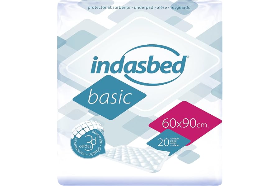 Indasbed Basic Protector Cama, 60 x 90 cm - Color Blanco, 20 Unidades (Paquete de 1) (El embalaje puede variar )