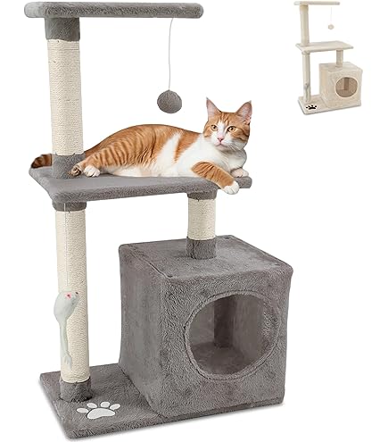 Tiragraffi Per Gatti FENIXSHOP24 - Albero 150 Cm Con Cuccia E Rivestimento In Sisal - Foto 2