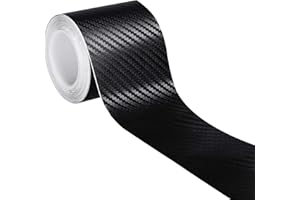 ZZLBZN Carbon Fibre Vinyl Wrap - 3cm*5m Black Protective Film Car Sticker - Door Sill Protector, Universal Car Accessories Texture 3D Effect for Car Door/Rear Bumper Protector