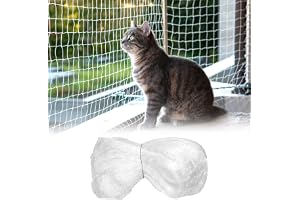 Kattnät för balkong, transparent, 6 x 3 m, kattskyddsnät av nylon, 2,5 cm