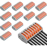 12 Pieces Quick Electrical Connectors with Lever 8 Ports, Quick Terminal 8 Ports, Electrical Terminals 250V 32A, Electrical S