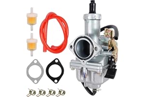 RUTU Carburateur PZ30 pour 125cc 150cc 200cc 250cc 300cc ATV Dirt Bike Go Kart, Carburateur à starter 30mm avec filtre à essence, ligne d'essence rouge et joint d'étanchéité