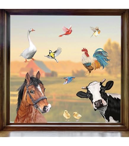 Autocollant Fenêtre Cheval Tanlaby - PVC Statique Réutilisable, 24x38cm, Anti-Collision