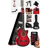 Midex CG-395RD Red Color Cut Classic Guitar 4/4 Adult Size Full Set with Handle Adjustment