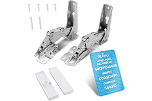 DL-pro Juego de bisagras de puerta superior e inferior para Whirlpool Bauknecht Ignis 481231018626 Indesit Hotpoint C00312450 Bisagra Kit Hettich con kit de montaje para KDI KGI KVI KVIC Frigorífico