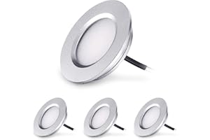 ‎KOHREE Kohree Dimmbar LED Einbaustrahler Flach 3W 12V IP44 Warmweiß Deckenspots Einbauspots Bad Einbauleuchten Deckenstrahler 3000K für Badezimmer Küche Kleiderschrank Wohnzimmer, 4er Set