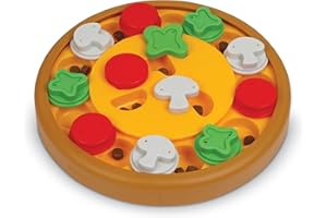 Brightkins, rompecabezas Pizza Party, juguete interactivo para perros, dispensador de premios, antideslizante, para estimular la mente de los perros y proporcionar una alimentación lenta, 1 pieza