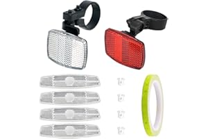 FANGZHE 7 Pcs Bike Reflectors - Front & Rear Plus Wheel Reflectors for Mountain Bike Safety
