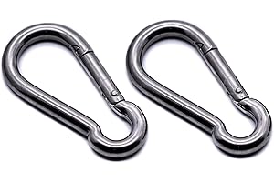 J CLARKE MARINE Pack of 2 - Carabiner snap hook 316 A4 stainless steel marine grade 40mm, 50mm, 60mm, 70mm, 80mm, 100mm, 120mm, 140mm