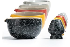 ‎TEANAGOO TEANAGOO Japanese Natural Rock Texture Matcha Chawan mit Schneebesenauflage, 510 ml. K17, Rocky-Schwarz/Grau, Matcha-Tee-Schale, Keramikschale, Teeschalen für Matcha, Matcha-Keramikschale Traditionell
